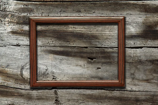 Frame op oude houten achtergrond — Stockfoto
