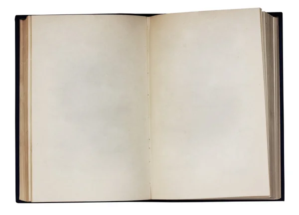 Livro aberto em branco isolado — Fotografia de Stock