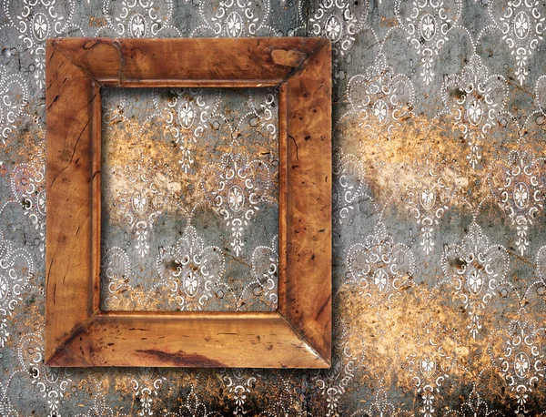 Frame on wooden wall — Stock Photo, Image