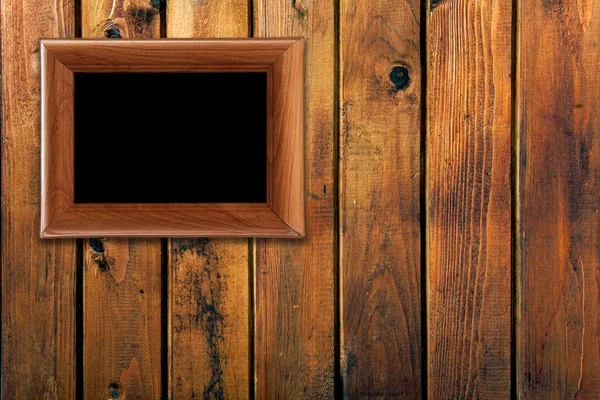 Vintage frame op houten muur — Stockfoto