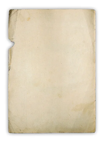 Starý Papír Izolované Bílém Pozadí Výstřižkem Cesta — Stock fotografie