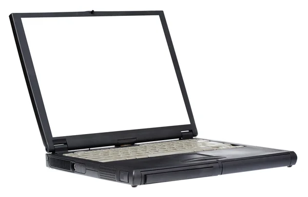 Laptop Antigo Isolado Fundo Branco Com Caminho Recorte — Fotografia de Stock