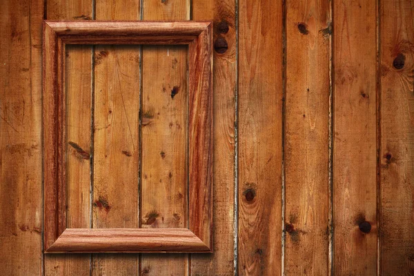Picture Frame Old Wooden Wall — Stock Photo, Image