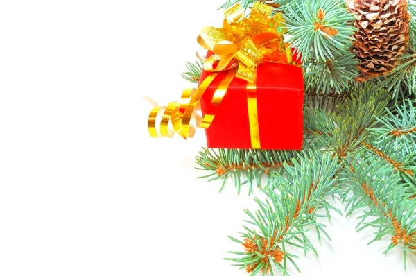 Gift on a fur-tree — Stock Photo, Image