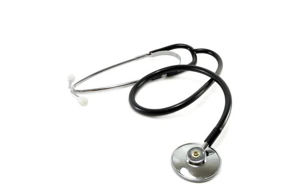 Stethoscope Doctor White Backgroud Space Text — Stock Photo, Image
