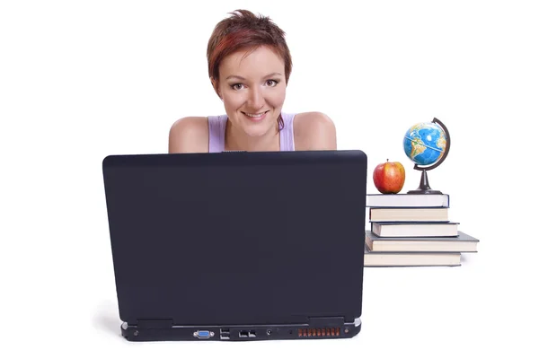 Student i laptopa — Zdjęcie stockowe