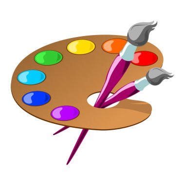 Palette And Brushes clipart