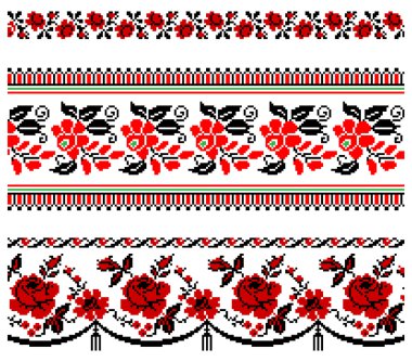 Ukrainian embroidery ornament clipart