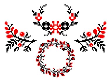 Ukrainian embroidery ornament clipart