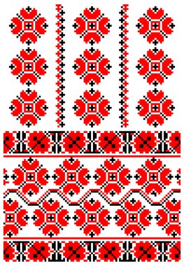 Ukrainian embroidery ornaments clipart