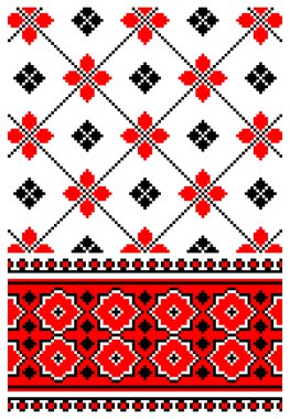 Ukrainian embroidery ornaments clipart