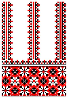 Vector illustrations of ukrainian embroidery ornaments, patterns, frames and borders. clipart