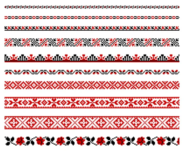 Ornamentos bordados ucranianos — Archivo Imágenes Vectoriales