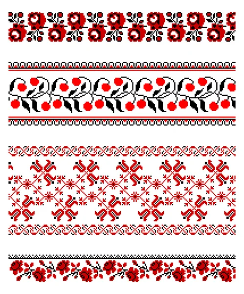 Ukrainian embroidery ornament — Stock Vector