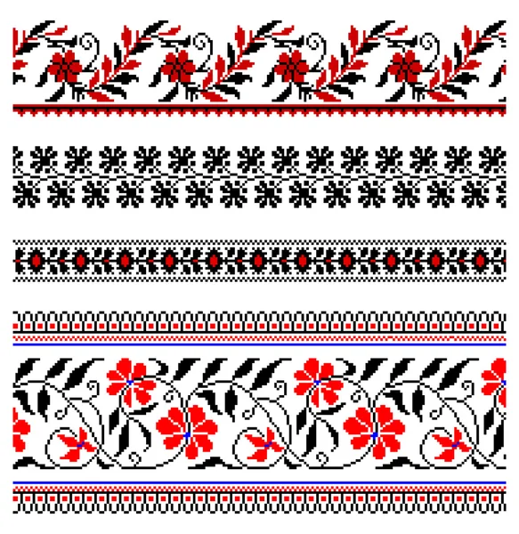 Ornamento bordado ucraniano — Vector de stock