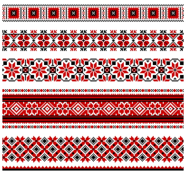 stock vector Ukrainian embroidery ornaments