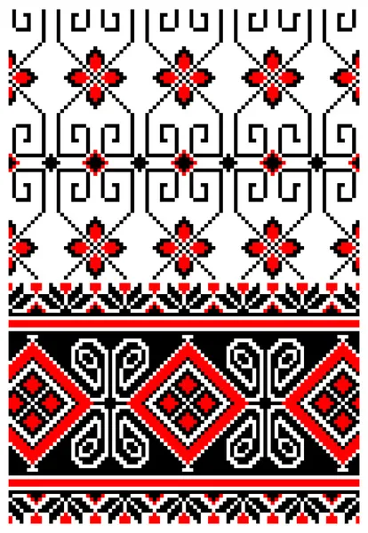 Ukrainian embroidery ornaments — Stock Vector