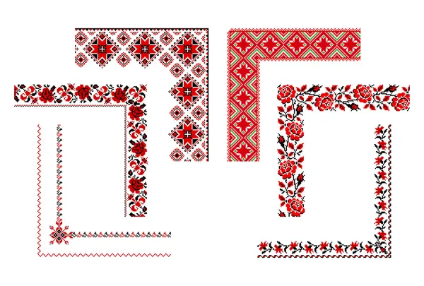 Ornements de broderie ukrainienne — Image vectorielle