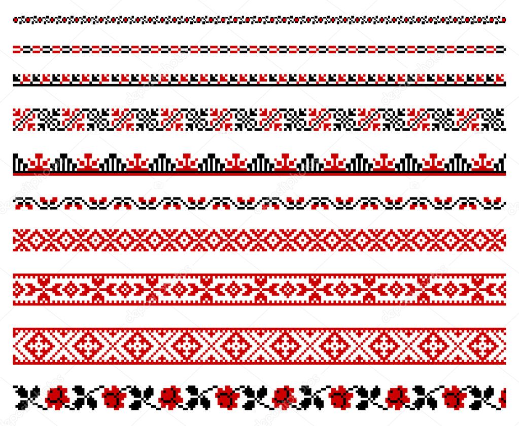 Ukrainian embroidery ornaments