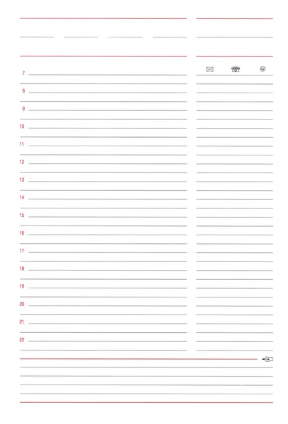 Folha de caderno em branco — Fotografia de Stock