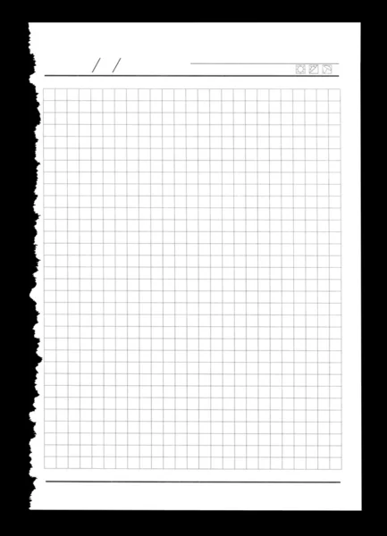 Roztrhaný notebook list — Stock fotografie