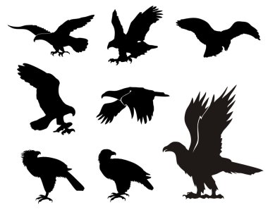 Eagle silhouettes clipart