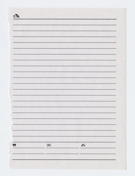 Foglio notebook foderato — Foto Stock