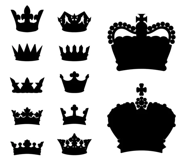 Crown silhouettes — Stock Vector