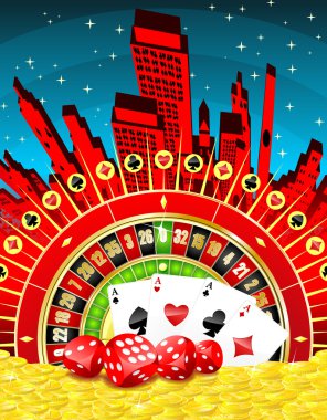 Abstract gambling city clipart