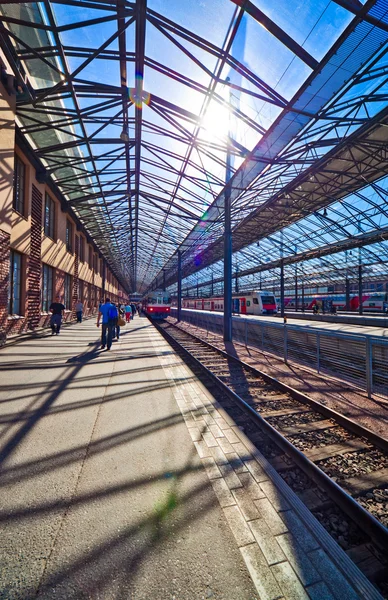 Železniční stanice v helsinki Finsko — Stock fotografie