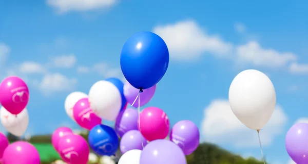 Balões Férias Fundo Azul Céu — Fotografia de Stock