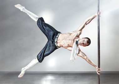 Pole dance man clipart