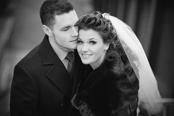 Retrato de pareja de boda joven —  Fotos de Stock