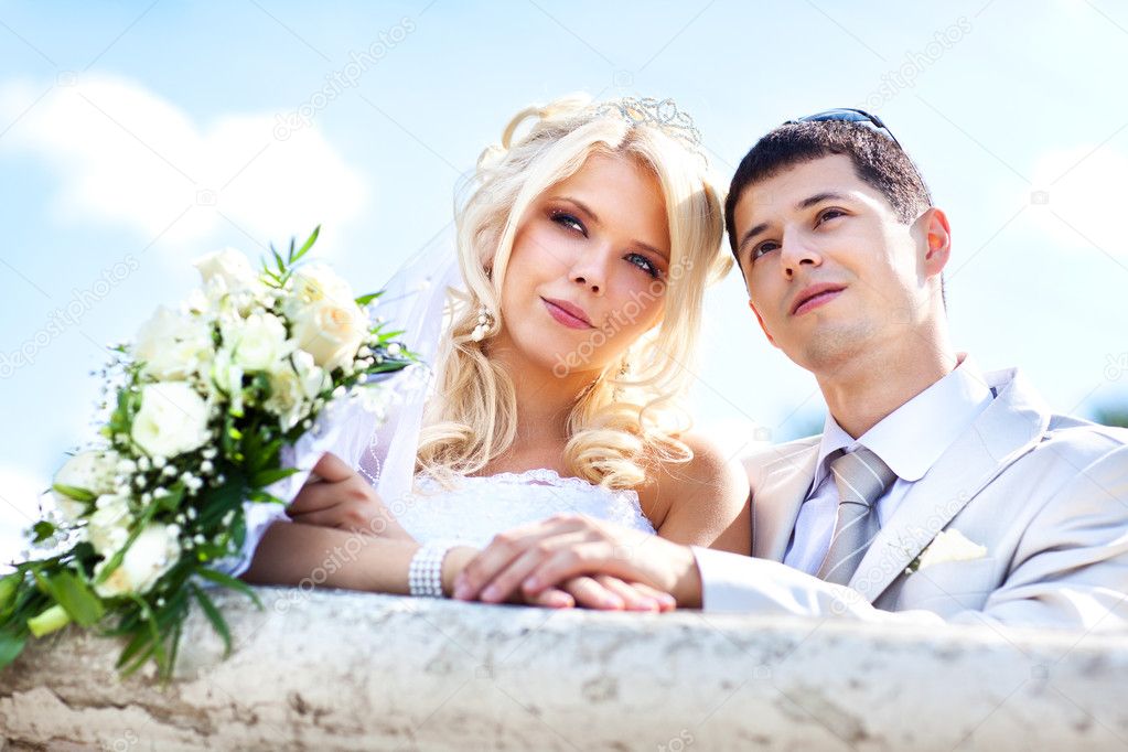 Young wedding couple