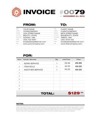 Invoice template - editable vector clipart