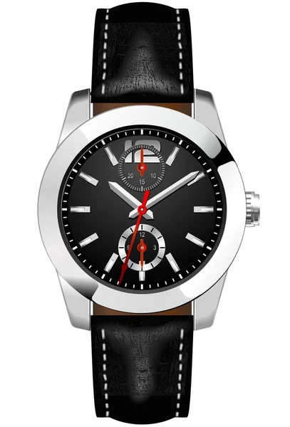 Klasyczny analogowy mężczyzn zegarek na rękę — Wektor stockowy