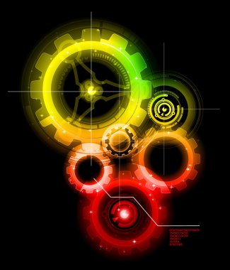 Glowing Techno Gears clipart