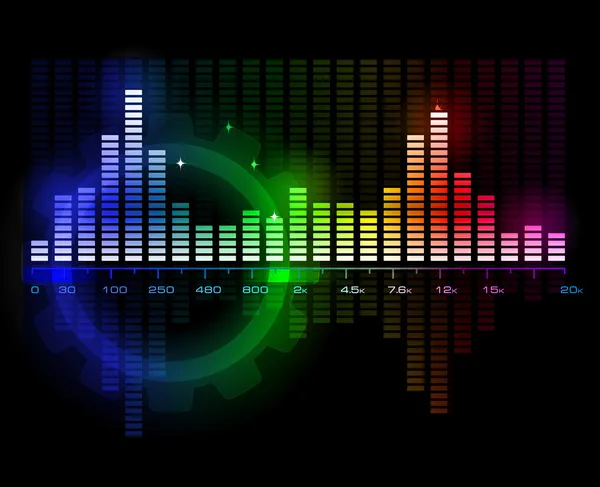 음악 사운드 웨이브 스펙트럼 분석기 — 스톡 벡터