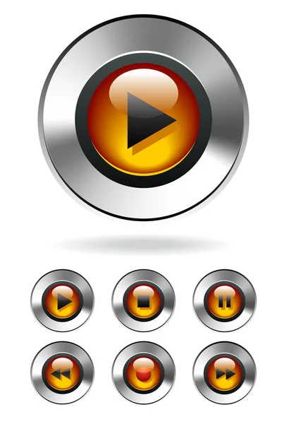 音楽メディアの mp3 プレーヤーのボタン — ストックベクタ