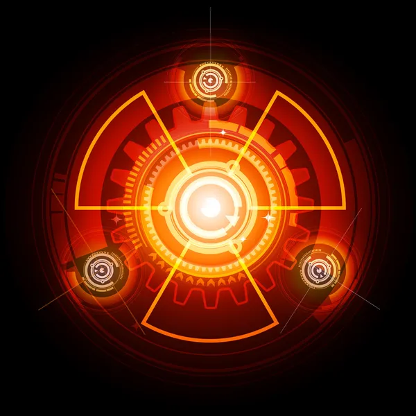 Radioactive techno gears — Stock Vector