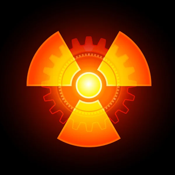 Glödande radioaktivitet tecken — Stock vektor