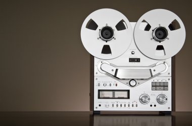 Vintage reel-to-reel tape recorder deck clipart