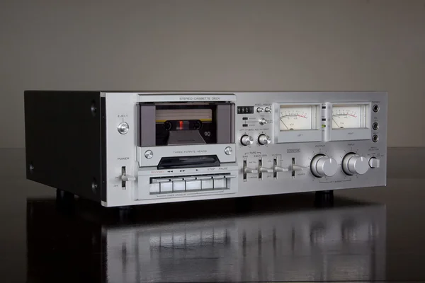 Vintage stereo kassettbandspelare kassettdäck — 图库照片