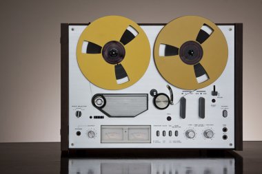 Vintage Reel-to-Reel stereo tape deck recorder clipart