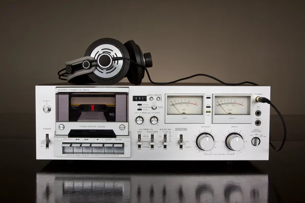 Vintage Stereo Cassette tape deck recorder — Stock Photo, Image