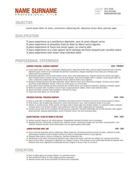 Modèle de CV pour les demandes d'emploi . — Photo
