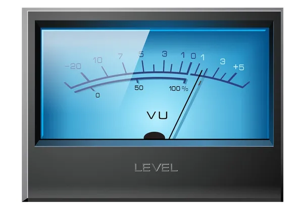 Medidor analógico VU Azul — Vector de stock