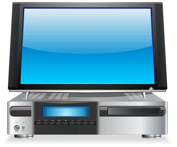 Home Media Personal Computer con display LCD — Vettoriale Stock