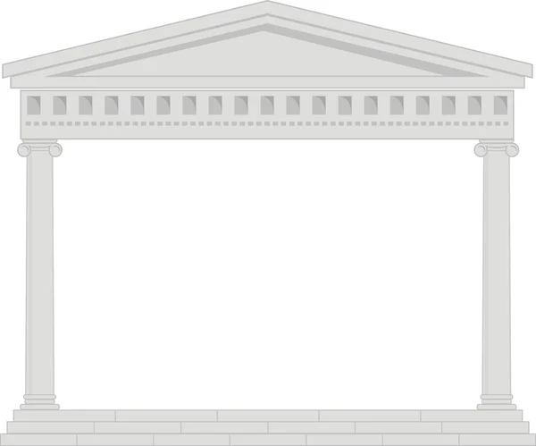 矢量图 一个古老寺庙的建筑元素 灰色的 孤立的 白色的背景 — 图库矢量图片