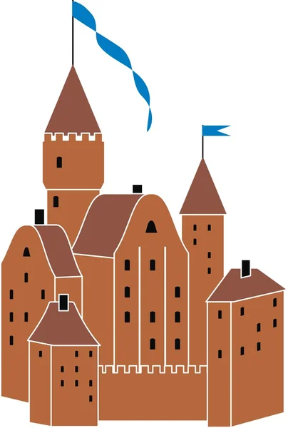 stock vector Vector medieval knight's castle - isolated illustration on white background